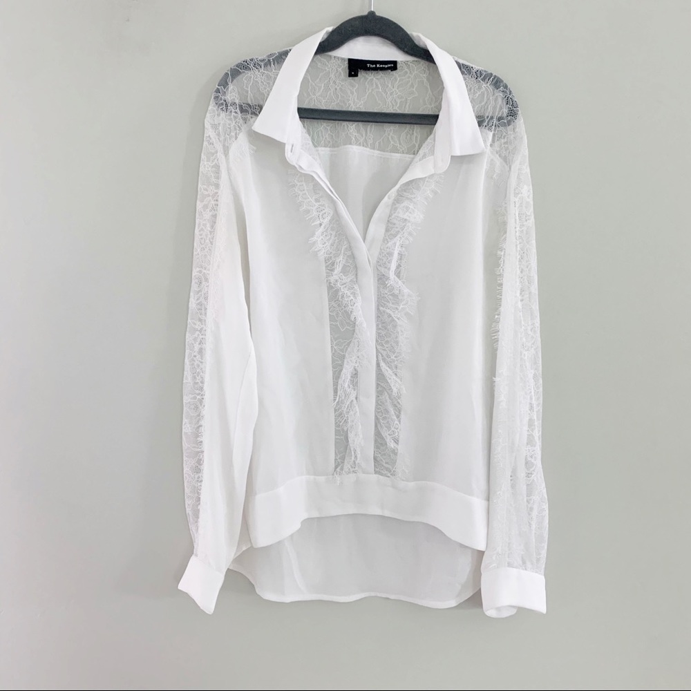 The Kooples White Lace Blouse Small